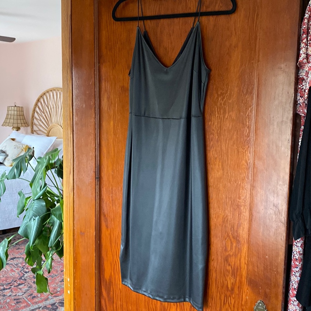 Vegan leather dress, like new. Size L